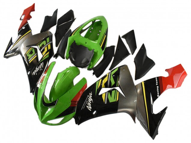 Mejores Carenados Moto Kawasaki ZX10R 2006-2007 - Verde Gris Rojo Negro Amarillo