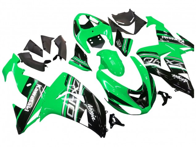 Mejores Kits Carenado Moto Kawasaki ZX10R 2006-2007 - Verde Blanco Negro