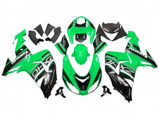 Mejores Kits Carenado Moto Kawasaki ZX10R 2006-2007 - Verde Blanco Negro
