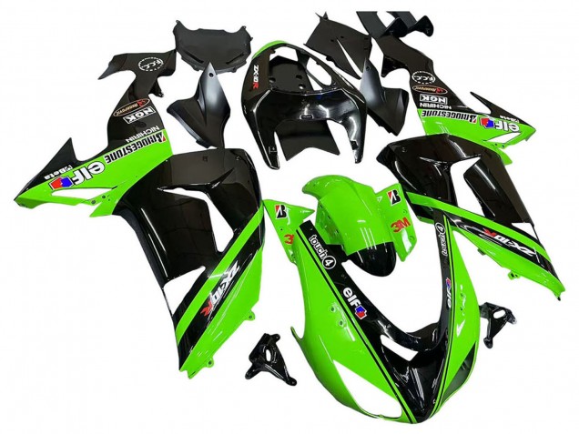 Mejores Carenados Moto Kawasaki ZX10R 2006-2007 - Verde Negro Elf Touch4 3M