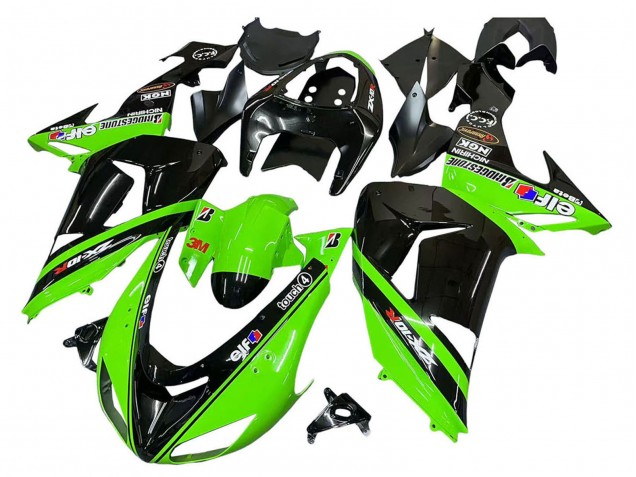 Mejores Carenados Moto Kawasaki ZX10R 2006-2007 - Verde Negro Elf Touch4 3M