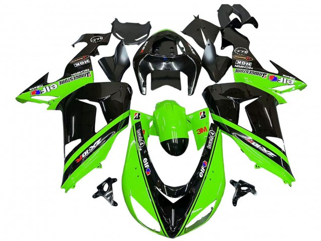 Mejores Carenados Moto Kawasaki ZX10R 2006-2007 - Verde Negro Elf Touch4 3M