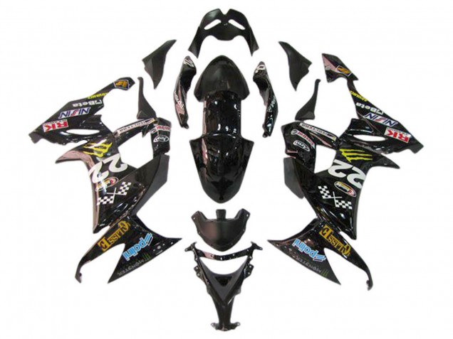 Mejores Carenados Moto Kawasaki ZX10R 2006-2007 - Negro Brillante Rojo Azul Amarillo Monstruo