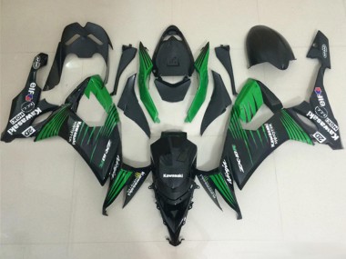 Mejores Carenados Moto Kawasaki ZX10R 2008-2010 - Negro Mate Verde