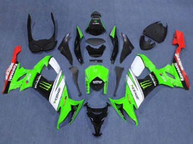 Mejores Carenados Moto Kawasaki ZX10R 2008-2010 - Verde Blanco Rojo Negro Monstruo