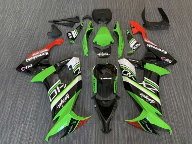 Mejores Carenados Moto Kawasaki ZX10R 2008-2010 - Verde Blanco Rojo Negro Elf Monstruo Energy