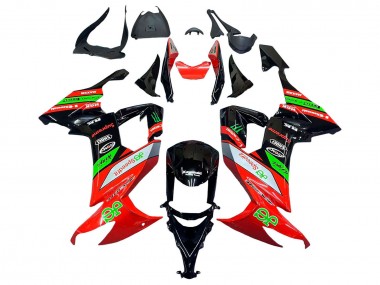 Mejores Carenados Moto Kawasaki ZX10R 2008-2010 - Rojo Verde Negro