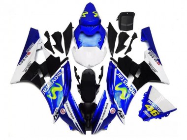 Mejores Carenados Moto Yamaha YZF R6 2006-2007 - Azul Blanco Negro Verde MoviStar ENEOS Yamalube 46