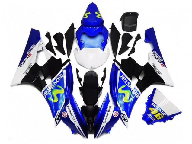 Mejores Carenados Moto Yamaha YZF R6 2006-2007 - Azul Blanco Negro Verde MoviStar ENEOS Yamalube 46