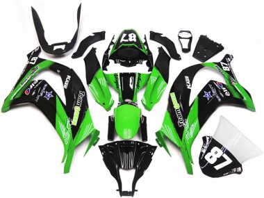 Mejores Carenados Moto Kawasaki ZX10R 2011-2015 - Verde Negro Brillante Azul Star Team Verde 87