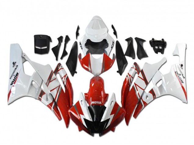Mejores Carenados Moto Yamaha YZF R6 2006-2007 - Blanco Rojo Negro Motul Michelin
