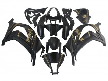 Mejores Carenados Moto Kawasaki ZX10R 2011-2015 - Negro Mate Oro Nieve Elf
