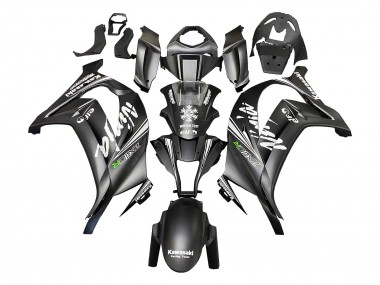 Mejores Carenados Moto Kawasaki ZX10R 2011-2015 - Negro Mate Verde Elf