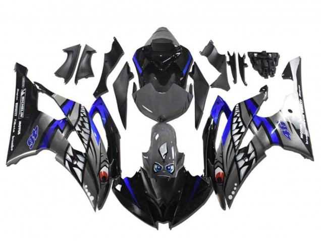 Mejores Carenados Moto Yamaha YZF R6 2008-2016 - Azul Plata Gris Tiburón