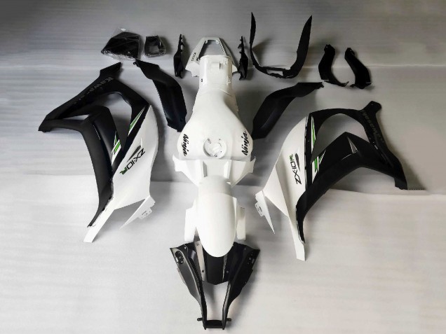 Mejores Carenados Moto Kawasaki ZX10R 2011-2015 - Blanco Negro Mate Verde Calcomanías