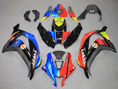 Mejores Carenados Moto Kawasaki ZX10R 2016-2020 - Azul Rojo Amarillo Negro Tiburón