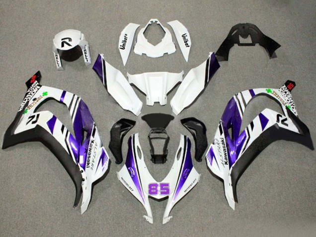 Mejores Carenados Moto Kawasaki ZX10R 2016-2020 - Blanco Púrpura Negro Alstare 85