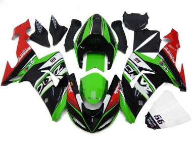 Mejores Carenados Moto Kawasaki ZX10R 2006-2007 - Verde Blanco Rojo Negro 66