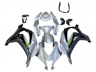 Mejores Carenado Moto Kawasaki ZX10R 2016-2020 - Plata Verde Negro