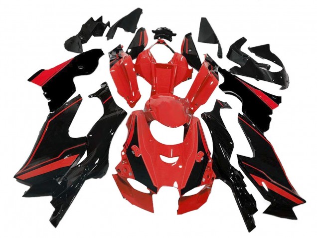 Mejores Carenados Moto Kawasaki ZX10R 2021-2025 - Rojo Negro Brillante