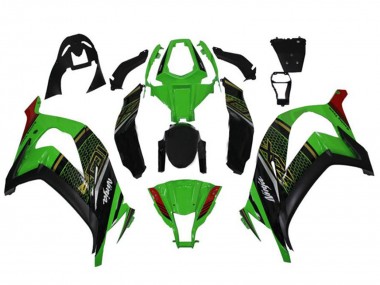Mejores Carenados Moto Kawasaki ZX10R 2011-2015 - Verde Negro Brillante Rojo Honeycomb