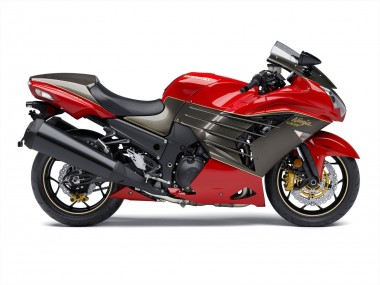 Mejores Carenados Moto Kawasaki ZX14R ZZR1400 2012-2024 - Rojo Negro Mate Oro Ninja