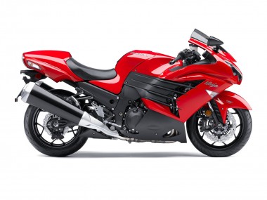Mejores Carenado Moto Kawasaki ZX14R ZZR1400 2012-2024 - Rojo Negro Mate