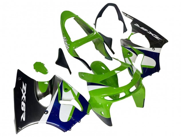 Mejores Carenados Moto Kawasaki ZX6R 1998-1999 - Verde Blanco Azul Plata Negro Brillante