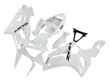 Mejores Carenados Moto Kawasaki ZX6R 2003-2004 - Blanco Negro Calcomanías