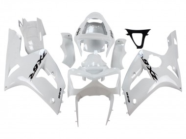 Mejores Carenados Moto Kawasaki ZX6R 2003-2004 - Blanco Negro Calcomanías