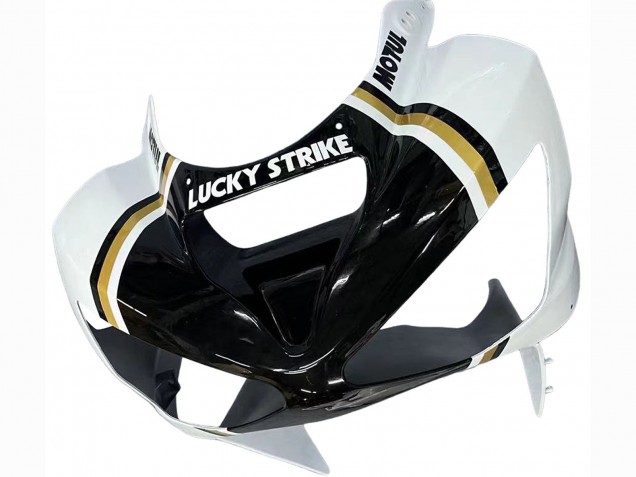 Mejores Carenados Moto Kawasaki ZX6R 2003-2004 - Blanco Negro Motul Lucky Strike