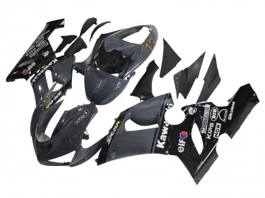 Mejores Carenados Moto Kawasaki ZX6R 2005-2006 - Gris Oscuro Negro