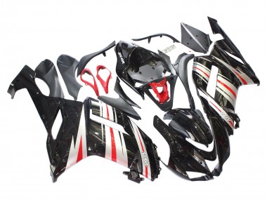 Mejores Carenados Moto Kawasaki ZX6R 2007-2008 - Negro Plata Rojo Ninja