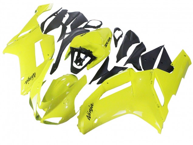 Mejores Carenados Moto Kawasaki ZX6R 2007-2008 - Amarillo Ninja