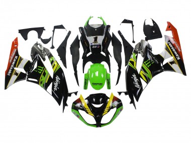 Mejores Carenados Moto Kawasaki ZX6R 2009-2012 - Verde Negro Brillante Amarillo Blanco Rojo Elf Monstruo