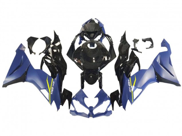 Mejores Carenado Moto Kawasaki ZX6R 2009-2012 - Azul Negro Brillante Amarillo
