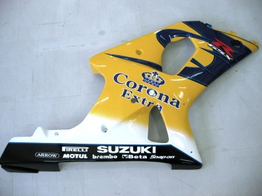Mejores Carenados Moto Suzuki GSXR1000 2000-2002 - Amarillo Azul Oscuro Blanco Motul Corona