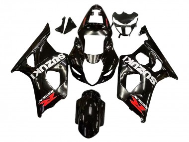 Mejores Carenados Moto Suzuki GSXR 1000 2003-2004 - Negro Brillante Blanco Rojo Calcomanías