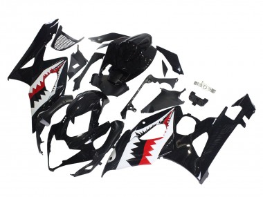 Mejores Carenados Moto Suzuki GSXR 1000 2005-2006 - Negro Brillante Rojo Blanco Tiburón
