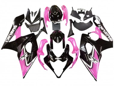 Mejores Carenados Moto Suzuki GSXR 1000 2005-2006 - Negro Brillante Rosa