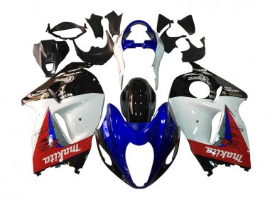 Mejores Carenados Moto Suzuki GSXR 1300 Hayabusa 1996-2007 - Blanco Azul Rojo Makita Negro
