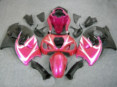 Mejores Carenados Moto Suzuki GSXR 1300 Hayabusa 1996-2007 - Rosa Blanco Negro