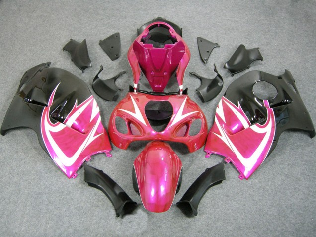 Mejores Carenados Moto Suzuki GSXR 1300 Hayabusa 1996-2007 - Rosa Blanco Negro