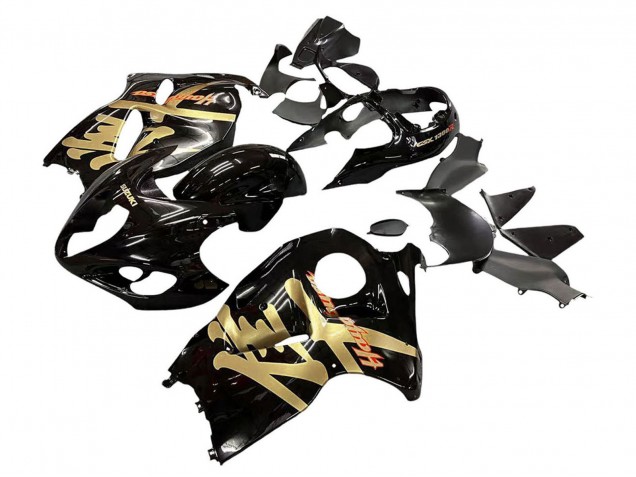 Mejores Carenados Moto Suzuki GSXR 1300 Hayabusa 1996-2007 - Negro Brillante Oro Hayabusa