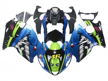 Mejores Carenados Moto Suzuki GSXR 1300 Hayabusa 1996-2007 - Azul Verde Tiburón 46