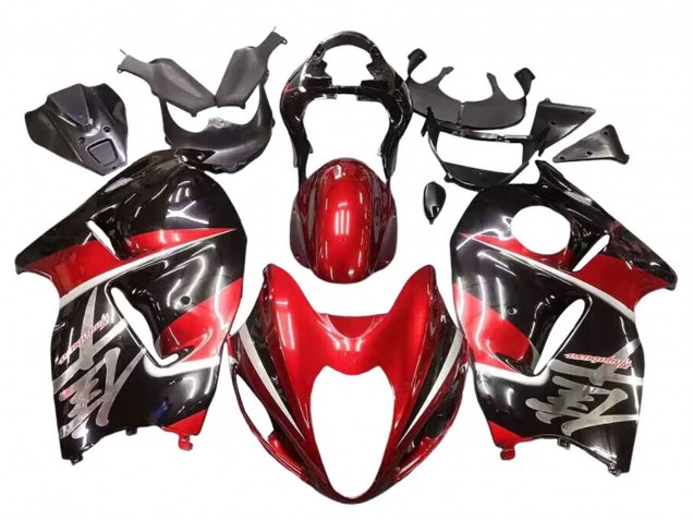 Mejores Carenados Moto Suzuki GSXR 1300 Hayabusa 1996-2007 - Rojo Negro Brillante Hayabusa