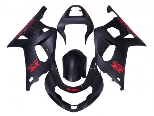 Mejores Carenados Moto Suzuki GSXR 600 / GSXR 750 2001-2003 - Negro Mate Rojo