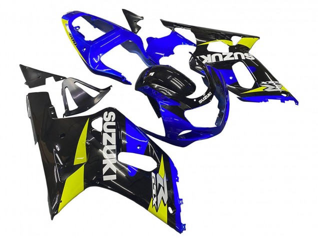 Mejores Carenados Moto Suzuki GSXR 600 / GSXR 750 2001-2003 - Azul Amarillo Negro Brillante