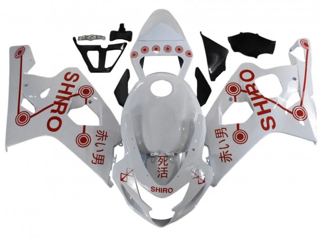Mejores Carenados Moto Suzuki GSXR 600 / GSXR 750 2001-2003 - Blanco Rojo Shiro