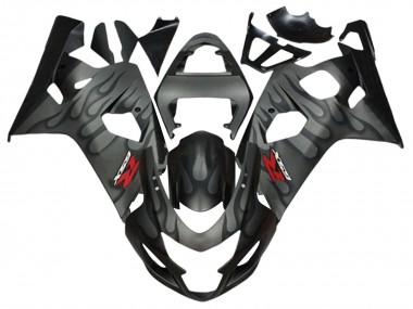 Mejores Carenados Moto Suzuki GSXR 600 / GSXR 750 2004-2005 - Gris Negro Llama